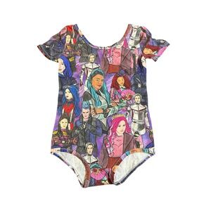 Wild Rich Kids Disney Descendants Character Print Leotard Purple Girls Size 9/10